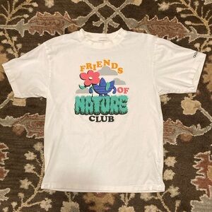 Size M. White. “Friends of nature club” Adidas tee shirt.